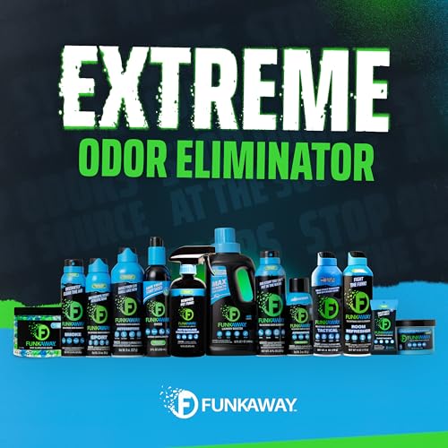 FunkAway Travel Size Shoe Deodorizer Spray (3.4 oz - 3 Pack) Odor Eliminator for Shoes, Gym Bags, Clothes and Gear, On-the-Go Odor Neutralizer that Attacks Funk at the Source - size: 3.4 Fl Oz (Pack of 3), style: Travel Size