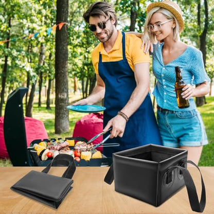 Collapsible Grill Brush Water Bucket & Dunk Tank for Stainless-Steel Grates, Steam Grill Brush
