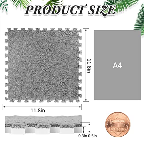 Amylove 36 Pcs Foam Interlocking Carpet Tiles,Black, White, Gray - color: Black, White, Gray
