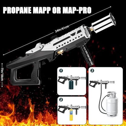 Powerful Propane Torch Gun, Flamethrower With Adjustable Flame, Blow Torch for Campfire, Fire Pit Starter, Fun Gift (Propane Tank Not Included)