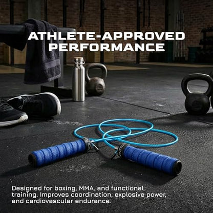 WOD Nation Weight Jump Rope for Men & Women, 1LB Adjustable Heavy Speed Rope with Removable Handle Weights, Dual Cables for Cross Training, Cardio, Home Workouts Adult Fitness Jump Rope - color: Blue