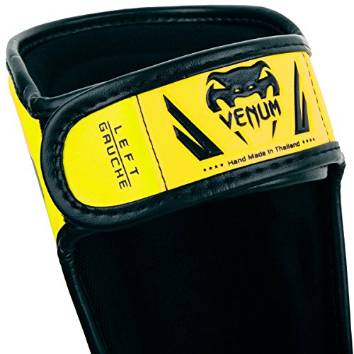 Venum Kids Elite Shinguards - color: Neo Yellow, size: Medium: 6-8 Years