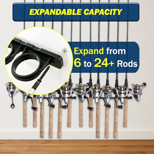 Rush Creek Creations Ceiling Fishing Rod Holder for 6 Rods, Fishing Gear - size: Two Pack