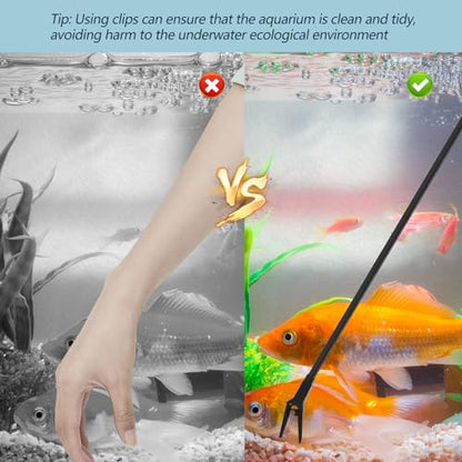2 Pcs Plastic Aquarium Tongs Long Aquarium Tweezers Multi Purpose Trimming Feeding Aquariums Tools for Fresh Water Saltwater Fish Tanks Coral Plant (27 Inch) - size: 27 Inch