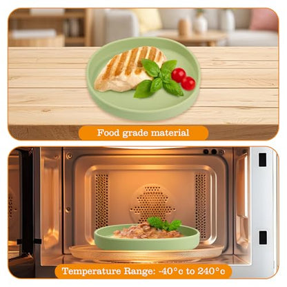 Silicone Dog Food Plate Shallow Dog Bowl Flat Cat Dish 1 Pack Small Puppy Plates for Small Dogs and Cats Whisker Fatigue Pet Feeding Bowls for Dry and Wet Food (Green) - color: 1 Pcs - (Green)