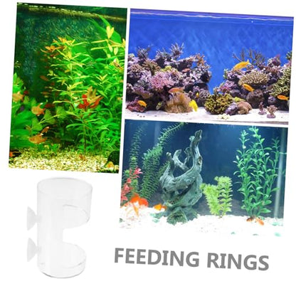 Fish Feeding Floating Circle Reusable Aquarium Feeder for Convenient Fish Tank Feeding Clear Design Adds Visual Appeal to Aquatic Environments