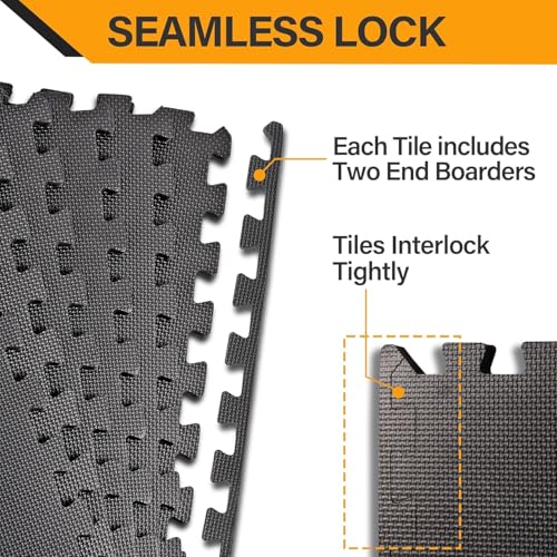 ZENY 24 Pack Puzzle Exercise Mat, 1/2'' Interlocking Foam Floor Mat, Gym Flooring Mat, Home Gym Workout Exercise Equipment Mat