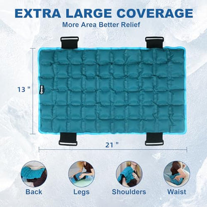 WORLD-BIO Water-Activated Extra Large Ice Pack for Full Back Pain Relief - size: 13"x21"