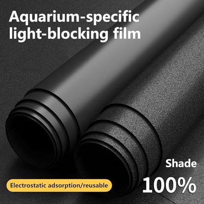 Black Matte Aquarium Background, Static Cling Opaque PVC Fish Tank Backdrop, No Glue, Reusable, Easy to Trim, Bubble-Free for Aquariums & Terrariums(40x100cm)