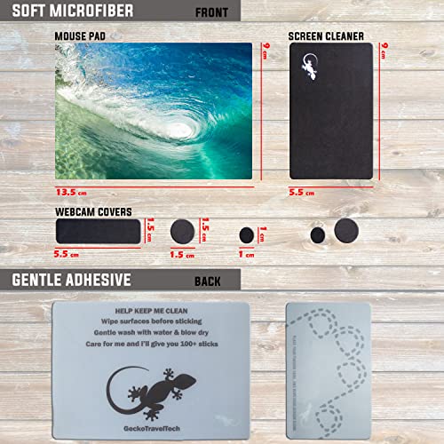 Adhesive Mouse Pad - Peel and Sticks to Any Surface - Travel Mouse Pad, Sticky for Any Surface - Excellent Tracking - Beach Barrel Wave - color: BEACH - BARREL WAVE