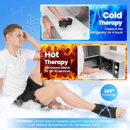 ONLYCARE Ankle Ice Pack Wrap for Swelling, Upgraded Gel Ice Pack Reusable, Hot Cold Therapy, Cold Pack for Sprained Ankle Injuries, Achilles Tendonitis, Plantar Fasciitis