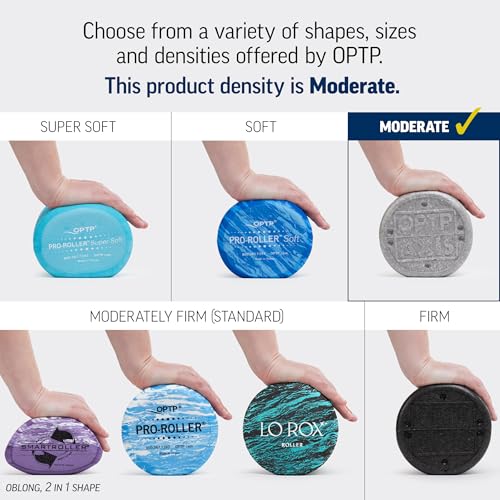 OPTP Silver AXIS Moderately Firm Foam Roller – Round, Silver, 36" x 6" | Moderate density for sports medicine, physical therapy, Pilates, yoga, trigger point myofascial release, Heat-molded EPP foam - size: 36" x 6" Round