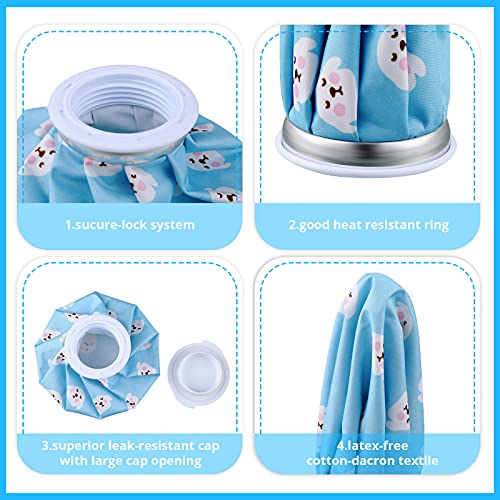 Honoson 4 Pack Reusable Ice Bags Hot Cold Bag Leakproof,Cute Fruit Style | Reusable Ice Pack, Ice Bags Hot Water Bag,Screw Cap No-Leak Elastic Breathable for Sports & Home Use,Wide Opening Easy Fill - style: Cute Fruit Style