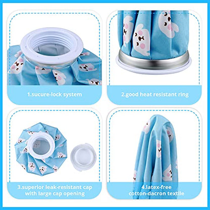 Honoson 4 Pack Reusable Ice Bags Hot Cold Bag Leakproof,Cute Fruit Style | Reusable Ice Pack, Ice Bags Hot Water Bag,Screw Cap No-Leak Elastic Breathable for Sports & Home Use,Wide Opening Easy Fill - style: Cute Fruit Style