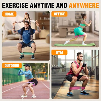 Fabric Resistance Bands for Working Out - color: Pink