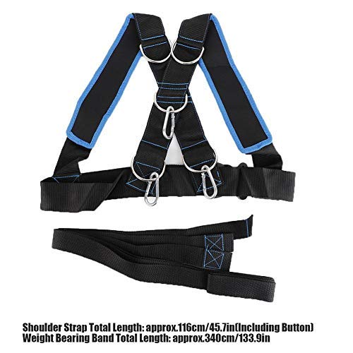 Sled Harness Tire Pulling Harness, Sled Shoulder Harness Adjustable Fitness Workout Speed Training Trainer Belt with Pull Strap for Pulling Speed Training, | Fitness Drag Belt, Nylon Webbing, Shoulder Strap with Tow Line, for Tire Pulling and Sprint Drill