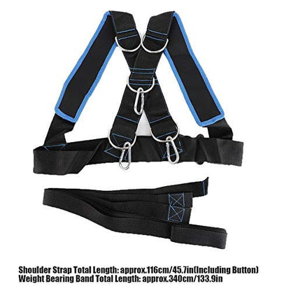 Sled Harness Tire Pulling Harness, Sled Shoulder Harness Adjustable Fitness Workout Speed Training Trainer Belt with Pull Strap for Pulling Speed Training, | Fitness Drag Belt, Nylon Webbing, Shoulder Strap with Tow Line, for Tire Pulling and Sprint Drill