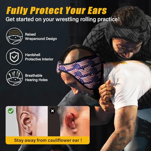 Trymaker Wrestling Headgear, Youth Wrestling Head Gear with Chin Cup | Two Size, Sorf Ear Guard, Sandwich Layer Design, Lightweight, MMA, Jiu-Jitsu, BJJ - size: L (21 1/4" - 25 1/4"), style: Blue