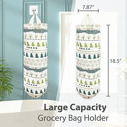SYIPO Plastic Bag Holder, Reusable Grocery Bag Organizer, Wall Mount, Squirrel, 1 Pack, 15.7in x 9.8in - color: Grass