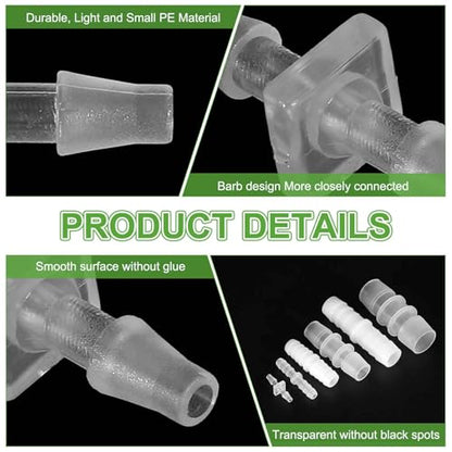 MECCANIXITY 10pcs Plastic Hose Barb Fitting, 1/8" Barbed Hose Pipe Fitting Splicer Mender Joint Adapter for Water Liquid Fuel Line Tube, Clear - color: Clear, size: 1/8 Inch