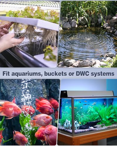 Pawfly Aquarium Air Pump Oxygen Pump for 10-200 Gallon Fish Tanks Buckets Dual Outlet Adjustable Ultra Quiet Aerator Pump with Accessories - size: 60-120 gal (With Kit)
