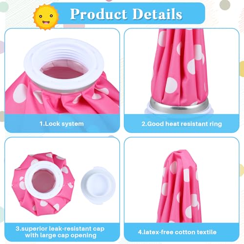 Honoson 4 Pack Reusable Ice Bags Hot Cold Bag Leakproof,Stylish Style | Reusable Ice Pack, Ice Bags Hot Water Bag,Screw Cap No-Leak Elastic Breathable for Sports & Home Use,Wide Opening Easy Fill - style: Stylish