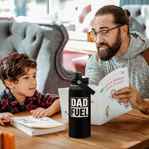 Dad Water Bottle 32oz Stainless Steel Insulated Sports Bottle with Lid, Gifts for Father from Daughter Son, Dad Gifts for Birthday Christmas Fathers Day - color: Dad 3