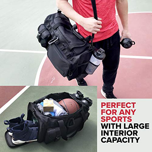 Fitdom 32L 20" Tactical Gym Duffle Bag with Shoe Compartment & Wet Pocket