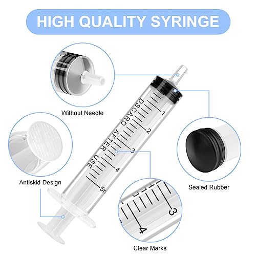 OFFCUP 10 Packs Plastic Syringes, 5 ml Syringe for Liquid Ndividually Sealed Syringes Without Needles for Oral Syringe Baby Medicine Syringe Colostrum Collector Syringes Pet Feeding Needle
