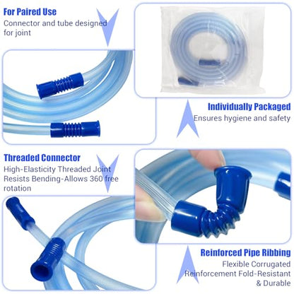 10 Pack Extended Suction Connection Tube, 80in Extra Long Suction Tubing – Universal Replacement Tubing Compatible with 8mm Standard Interface Devices