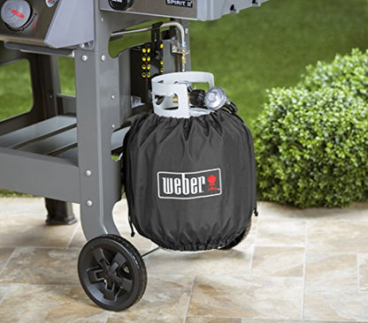 Weber 20 lb Propane Tank Cover – Weather‑Resistant Polyester with UV Inhibitors, Fits Standard Propane Tanks, Drawstring for Secure Fit, Durable, Fade-Resistant - Grill Accessories - size: 20 Lb