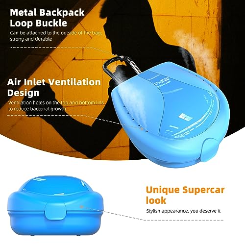 Sports Mouthguard Case, Durable Protective Box for Football & Basketball - color: Blue
