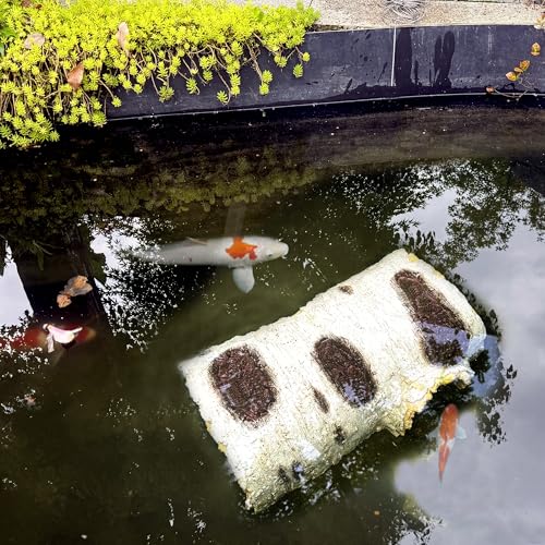 Faux Log Fish Cave for Koi Pond, Extra Large 20" x 13.4" x 7.5",Resin,for Koi Hiding & Playing and Ponds Decorative