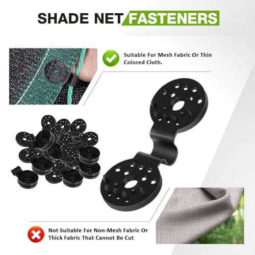 Shade Cloth Heavy Duty Lock Grip, Upgrade Shade Cloth Fix Plastic Clamp Round Plastic Sun Shade Clip, Greenhouse Shade Cloth Fix Clamp, Windproof Awning Clamp Grip Tarp Clips (Black, 20pcs) - color: Black, size: 20pcs