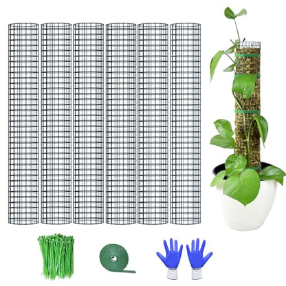 6 Pack Metal Moss Pole, 24" Moss Poles for Plants Monstera, Stackable Sphagnum Moss Pole for Plants Work with Sphagnum Moss(6 Pack 24") - color: 6 Pack 24"