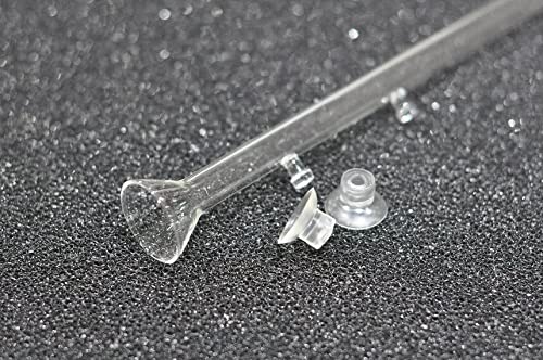 Aquarium Glass Feeding Tube 25cm Aquarium Fish Shrimp Tank Crystal Red Cherry (Glass Feeding Tube + 60mm Glass Dish (+$4)) - size: Glass Feeding Tube + 60mm Glass Dish (+$4)