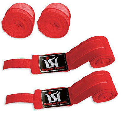 Mexican 180" Elastic Cotton Hand Wraps Bandages for Boxing Kickboxing Muay Thai MMA Training Pair - color: Red