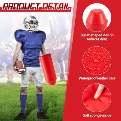 Tellegloww 2 Pack Football Arm Shield Blocking Pad, Bullet Shaped - color: Red