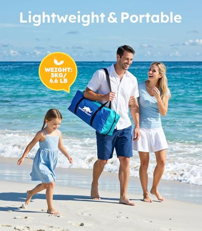 Beach Tent with Double Zippered Doors, Beach Tent Sun Shelter with UPF50+ UV Protection, Beach Canopy Portable Storage Bag for Beach Camping Fishing, for 3-4 People - size: 3-4 Person