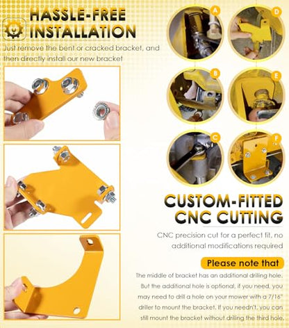 Upgraded 125255 Hydro Transmission Brackets Kit for Hustler Raptor Zero Turn Mower 552564 552565 552566 552567, Thicker Brackets Replacement Service Kit for Hustler Raptor SD SDX 42" 48" 54" & 60"