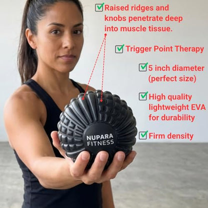 Myofascial Release Ball | Trigger Point Ball (5-inch) | Fascia Ball, Fascia Release Ball, Deep Tissue Massage Ball, Massage Ball for Back, Trigger Point Massage Ball - color: Camo Magenta