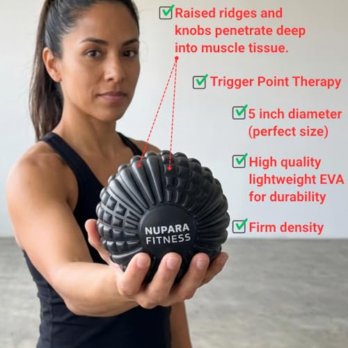 Foam Trigger Point Massage Ball | 5 Inch Massage Ball | Large Massage Ball, Trigger Point Release Ball, Foam Massage Ball - color: Black