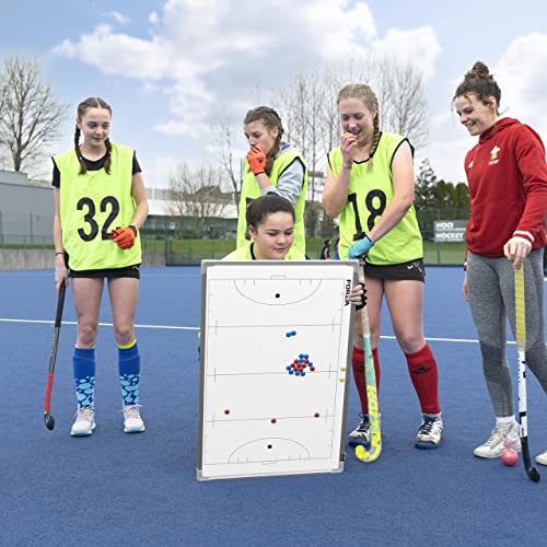 FORZA 35in x 24in Double-Sided Sports Coaching Whiteboard | 13 Sport Options - Dry Erase Board Equipped with Magnetic Markers, Pen & Eraser (Field Hockey, with Carry Bag) - size: With Carry Bag, style: Field Hockey