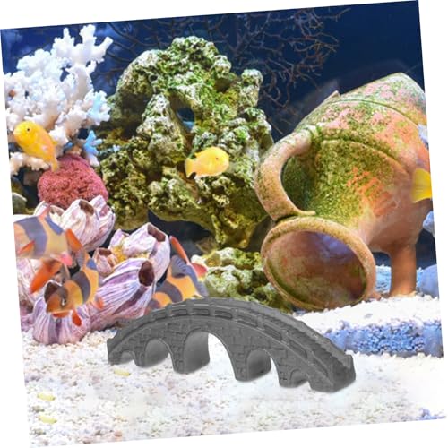 Fish Tank Decorative Arch Bridge Mini Decoration Coral Aquarium Air Outlet Vents Soft Sponge Sponge Pearlescent Sponge Decorative Bookmarks Retro Arch Bridge Dark Ceramics