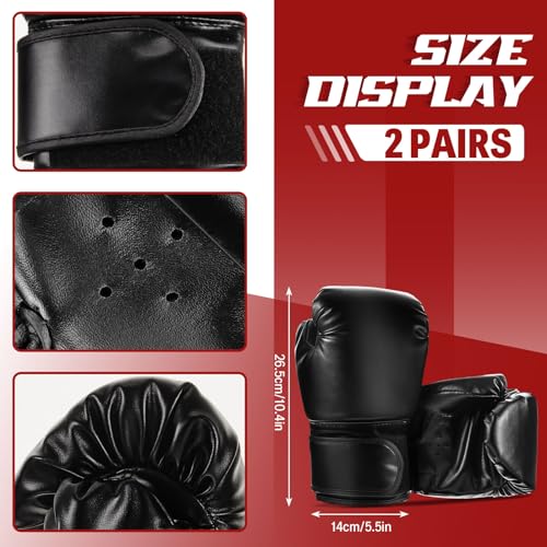 Foilswirl 5-in-1 Kids Boxing Pads Gloves Kick Punching Mitts Set with 1 Pair of Gloves, 2 Pcs Pads Taekwondo Kick Pad and Head Guard for Youth Beginner Training Kickboxing Karate Thai - color: Black, size: 8 oz