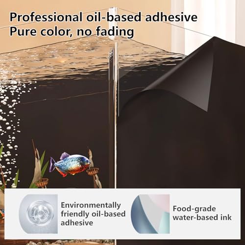 COYOUCO Black Matte Fish Tank Background Static – Static Cling, Opaque PVC Aquarium Sticker, Trim-to-Fit for Freshwater & Saltwater Tanks, Terrariums,40×100cm - size: 40×100cm