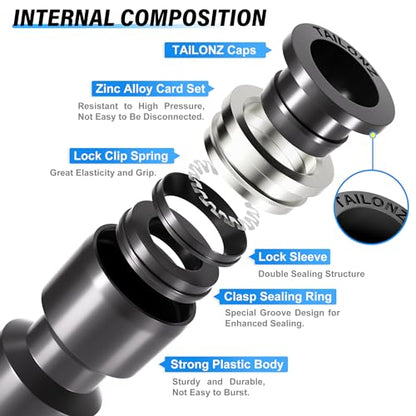 TAILONZ PNEUMATIC Black Straight 1/4 inch Tube OD Push to Connect Tube Fittings Push Lock PU-1/4 (Pack of 10) - color: Black-Straight, size: 1/4"OD 10PCS