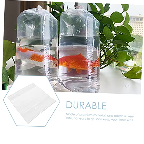 Cabilock 20Pcs Aquarium Fish Wrapping Bags Transparent Pouch for Goldfish Flat Angle Packing Odorless for Tropical Fish Transport