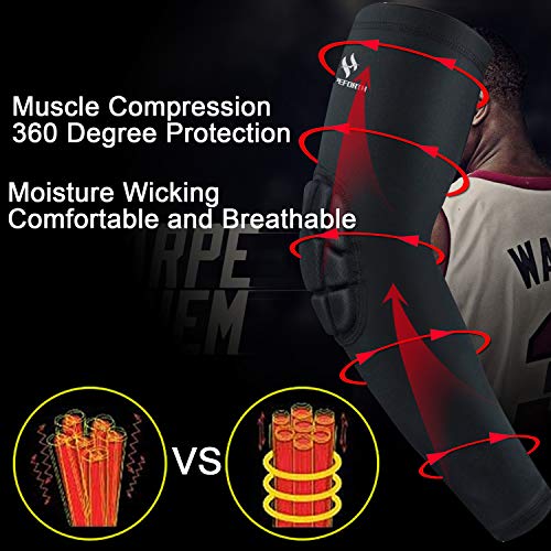 2PCS Padded Elbow Sleeves Compression Arm Protective Support - size: Medium