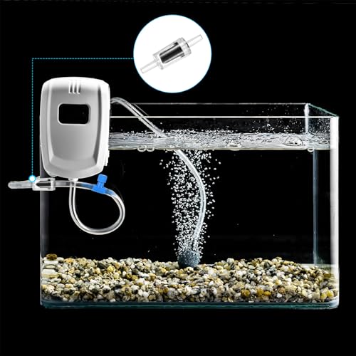 M METERXITY 10-Pack Aquarium Air Check Valve, Plastic One Way Non-Return Valves Air Valve Air Tubing Accessories Air Pump Accessories for 3/16" Airline Tubing Fish Tank [Clear Black]
